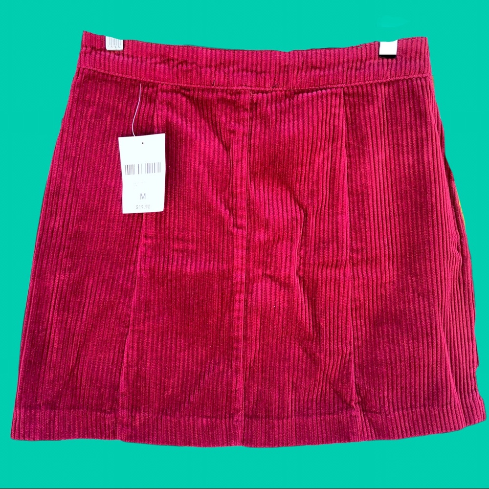 Forever 21 Raspberry Front Button Corduroy Skirt - Picture 2 of 8